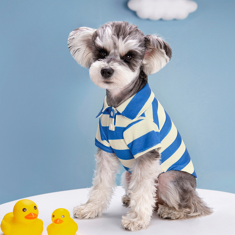 Pet supplies dog clothes new summer two-foot Polo shirt lapel Teddy Dog Apparel Pet Clothes