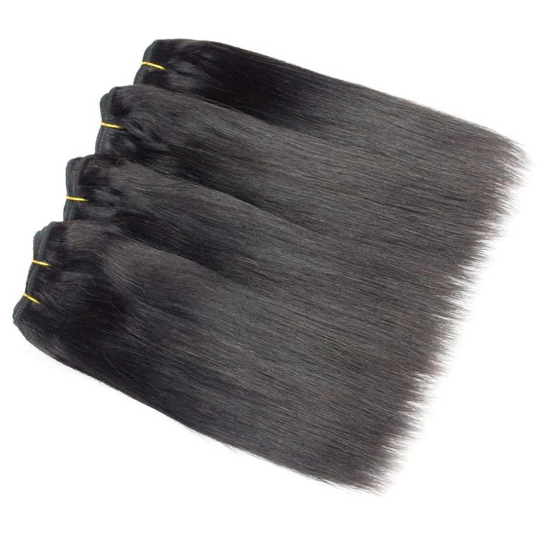 12A Peru straight bundle with Clossure 3 bundles with closed unprocessed virgin short hair Bob human hair bundle extension W241221