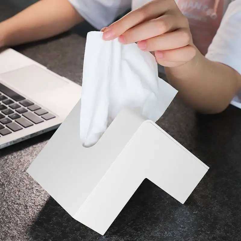 Nordic minimalist creative off tissue box for living double-sided paper tray napkin case Y241218