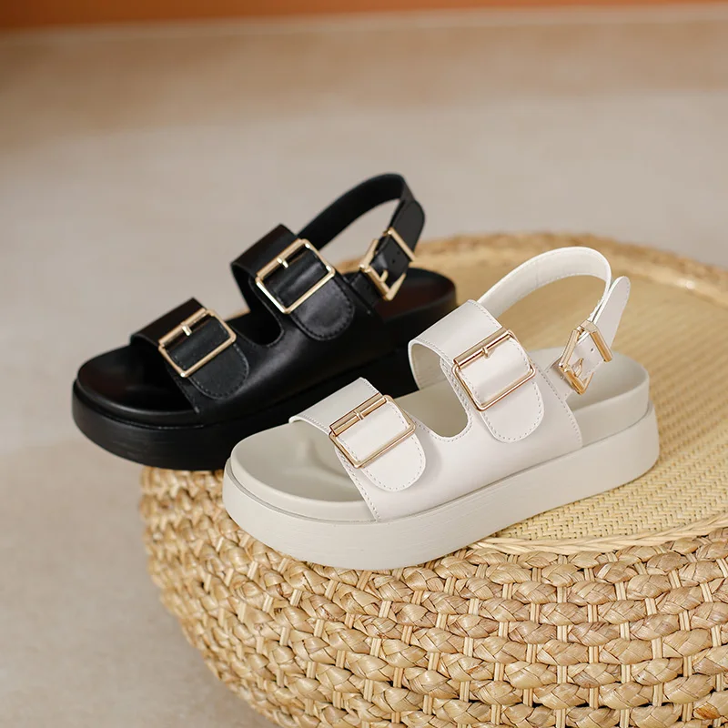 AIYUQI Women Sandals Large Size Summer New Beach Sandals Girls Thick Sole Fashion Open Toe Roman Women's Shoes