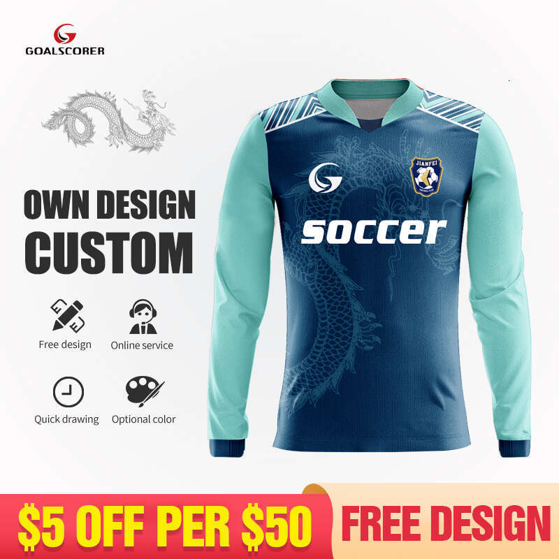 2025 Custom Sublimation Polyester Team Sports Football T-Shirt Youth Boys Girls College Soccer Jersey Long Sleeve Shirts With Pockets