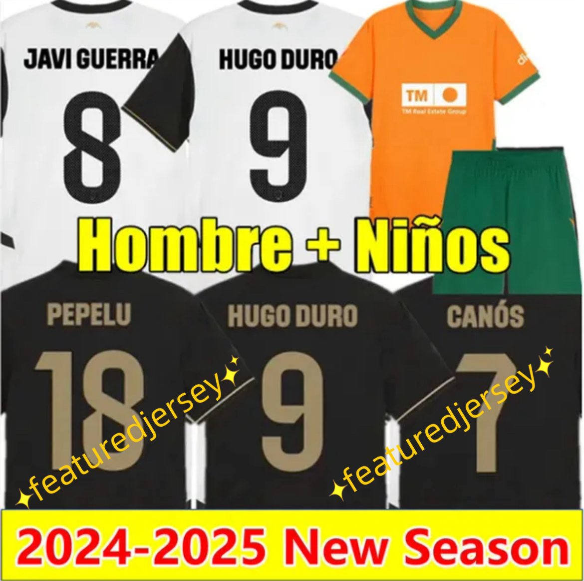24 25 Valencias soccer jerseys DURO G. camisetas de futbol A.ALMEIDA Gaya PEPELU football shirts 2024 2025 CANOS JAVI GUERRA FRAN PEREZ men kids uniforms