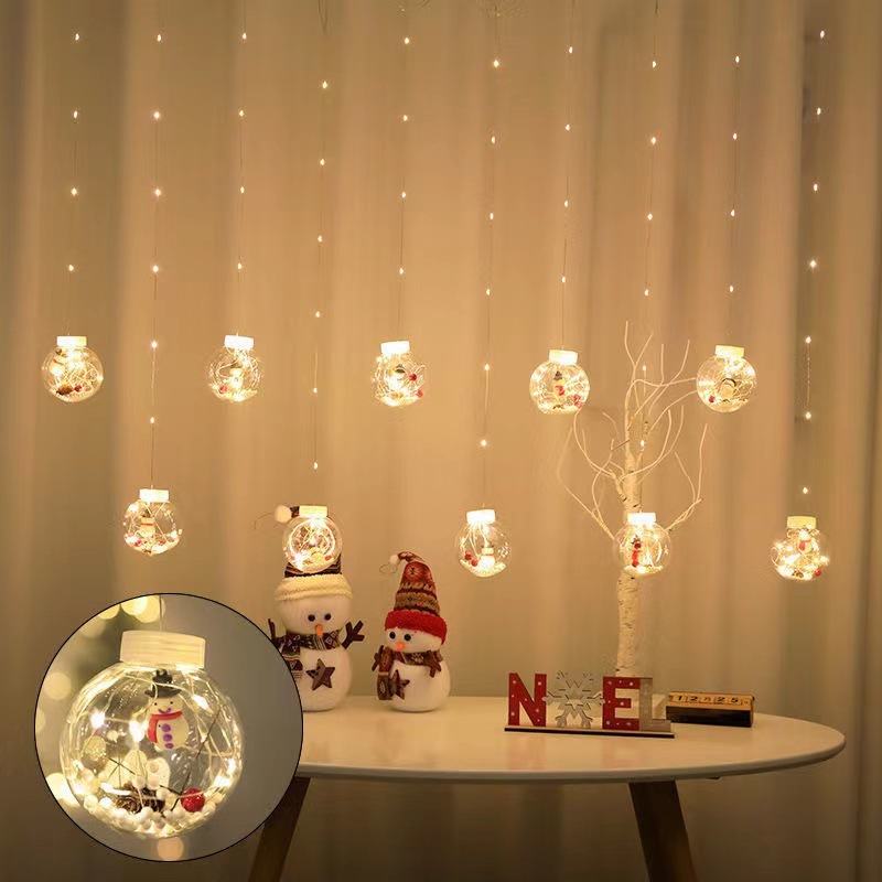Colorful LED Light String Featuring Santa Claus for Festive Home Decor
