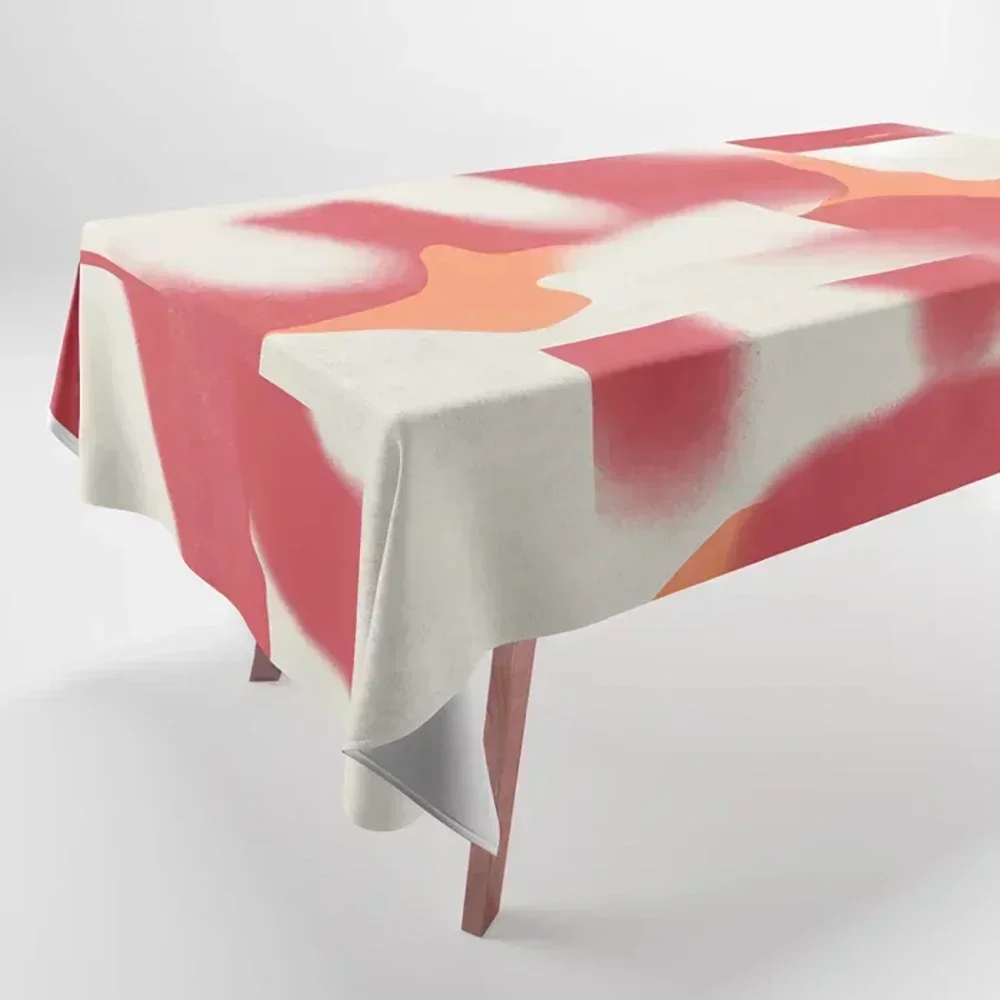 White Alphabet Pattern Printed Tablecloth Home Decor Rectangular Party Stain Resistant Dust Cloth SPC18