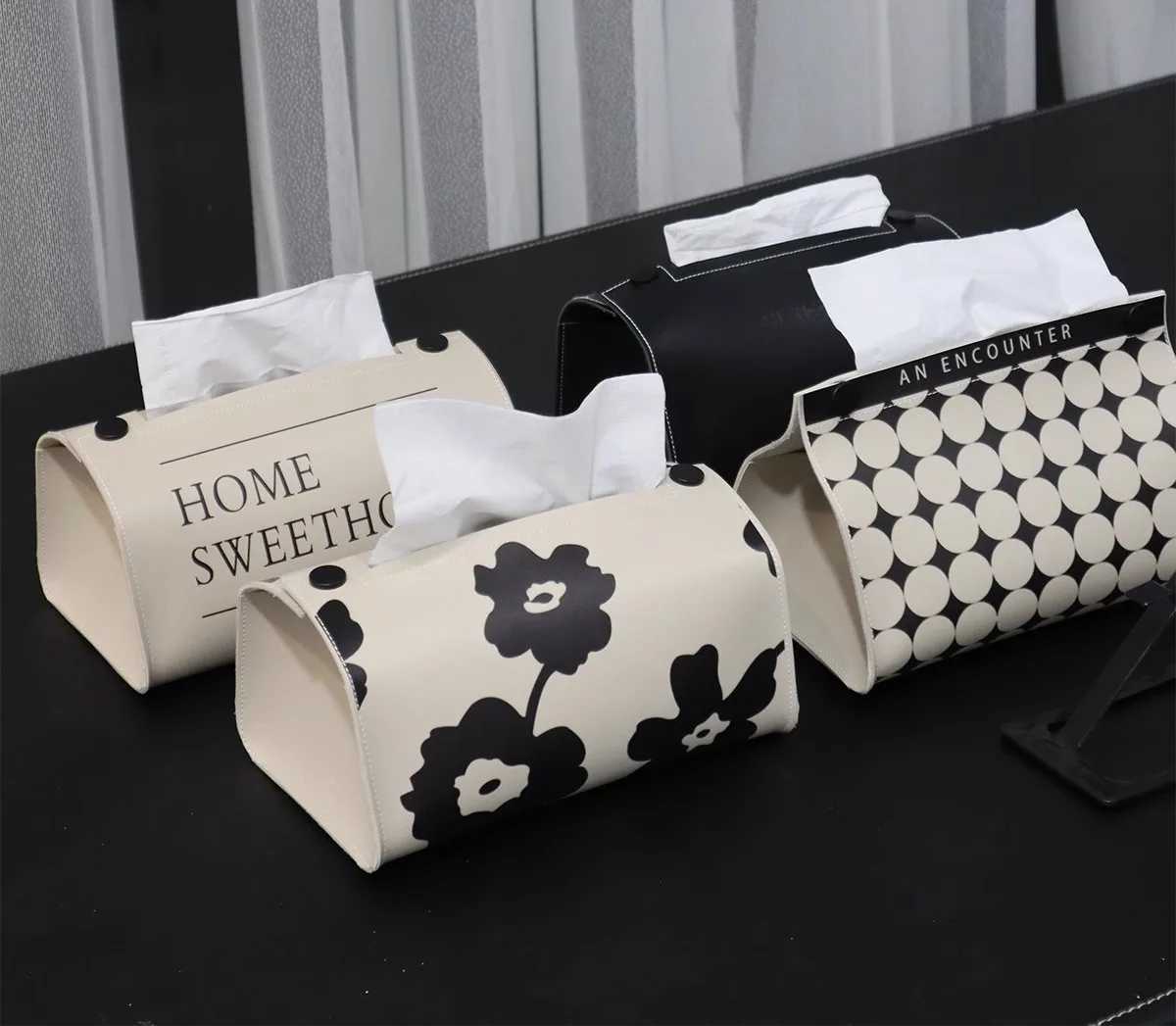 Leather tissue holder household paper towel storage box used for storing daily life Ro detachable tissue box car cardboard box Y241218