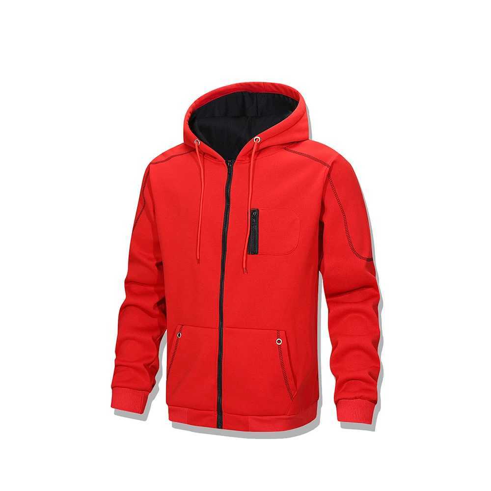 Mens hooded jacket spring and autumn outdoor sports jacket windproof zipper sports shirt high-quality casual sports jacket W250103