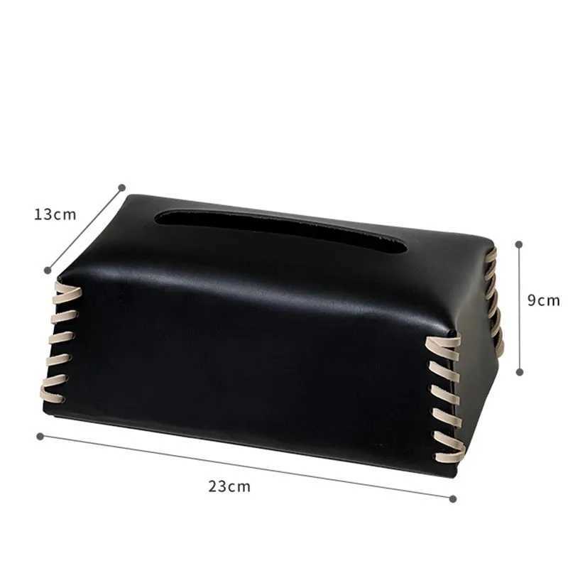 Paper towel box luxurious woven PU leather napkin box colorful paper towel holder desktop decoration creative paper towel cover Y241218