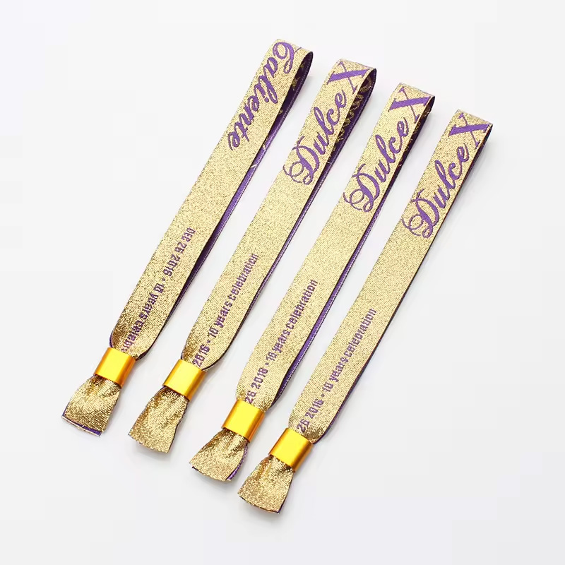 100pcs Customised festival event ribbon fabric wristbands,Custom logo for wrist Straps holographic vip ticket,bracelet with Logo Custom For party,musi