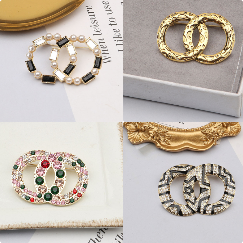 Designer Brand Letter Brooches Plated Inlay Crystal Rhinestone Jewelry Brooch Charm Pearl Pin Marry Wedding Party Gift Accessorie