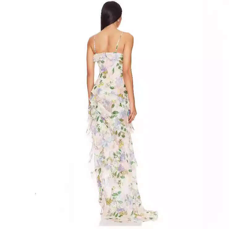 Spring/Summer Off Shoulder European and American Women's Fashion Organza Fairy Long Evening Dress 2024 New Unique Style