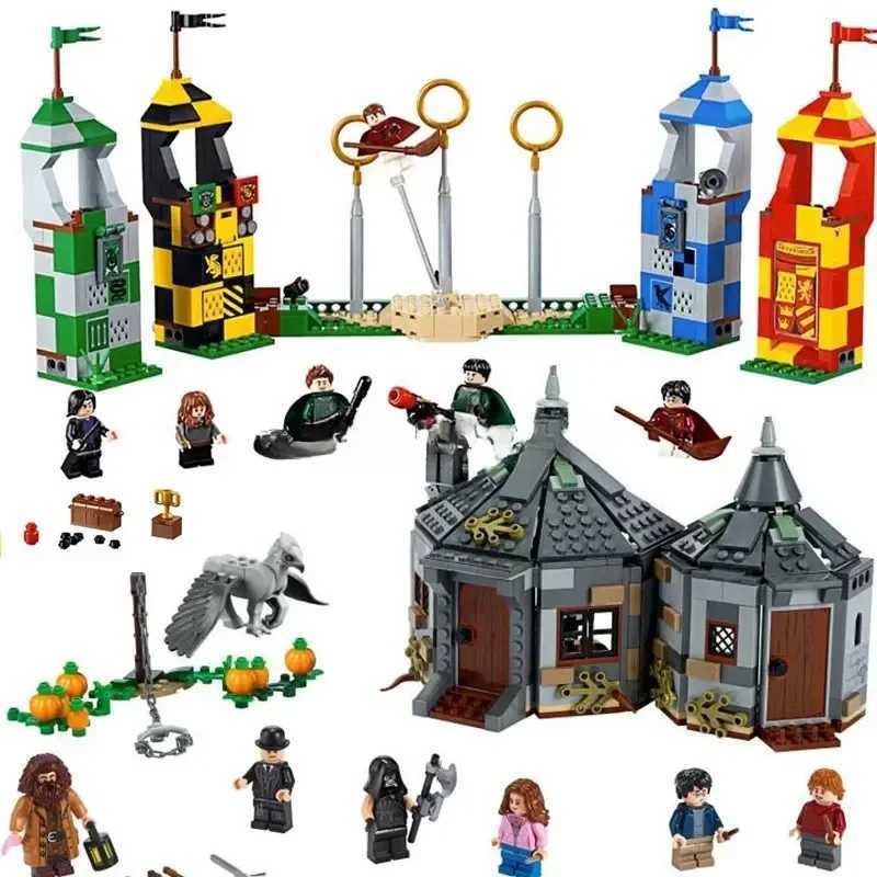 Harris Book Hagrid Cabin Building Blocks Magic Knights Prohibit Forest Quidditch Competition Brick Toys as Gifts X241218