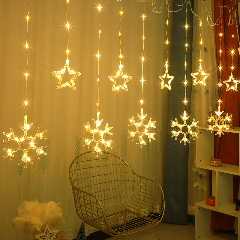 LED Snowflake Deer Christmas Lights for Indoor Outdoor Decoration Ideal for Festival Atmosphere