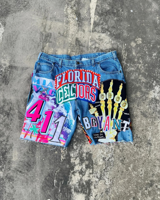 American shorts Y2K womens punk rock hip-hop graphic retro blue pocket denim gym shorts casual basketball shorts 241217