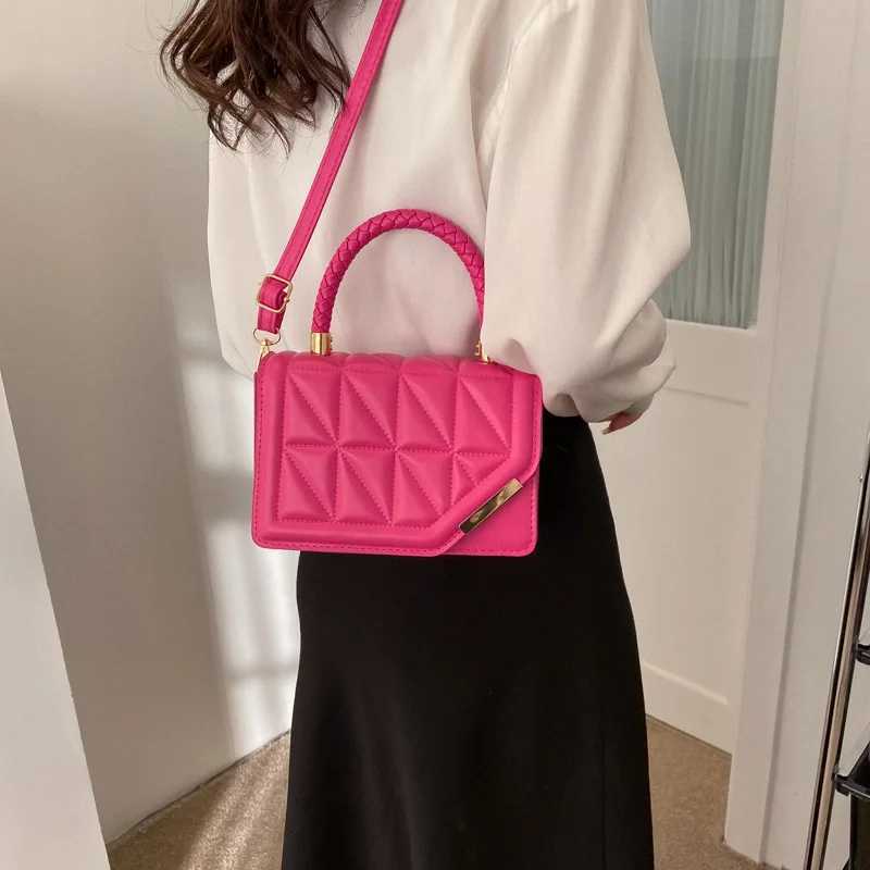 2023 New Fashion Shoulder Bag Plaid PU Leather Ladies Handbags Designer Crossbody Bags For WomenC241218