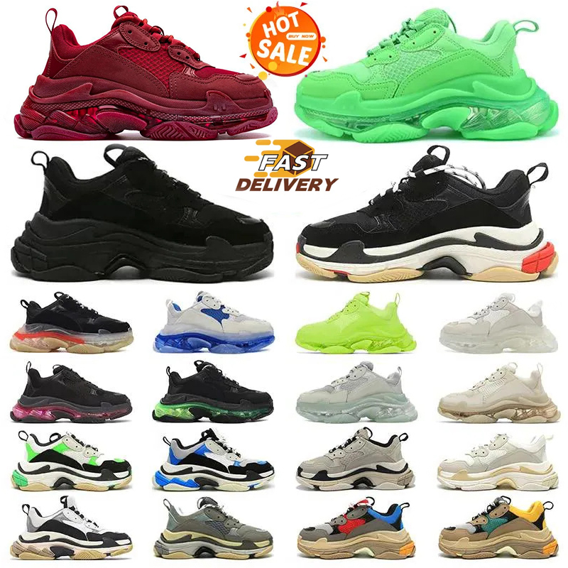 Free Shippping Triple s Designer Shoes Trainers Men Women Platform triple Black White Pink Red Grey Green Mens Womens Jogging Walking Casual Sneakers