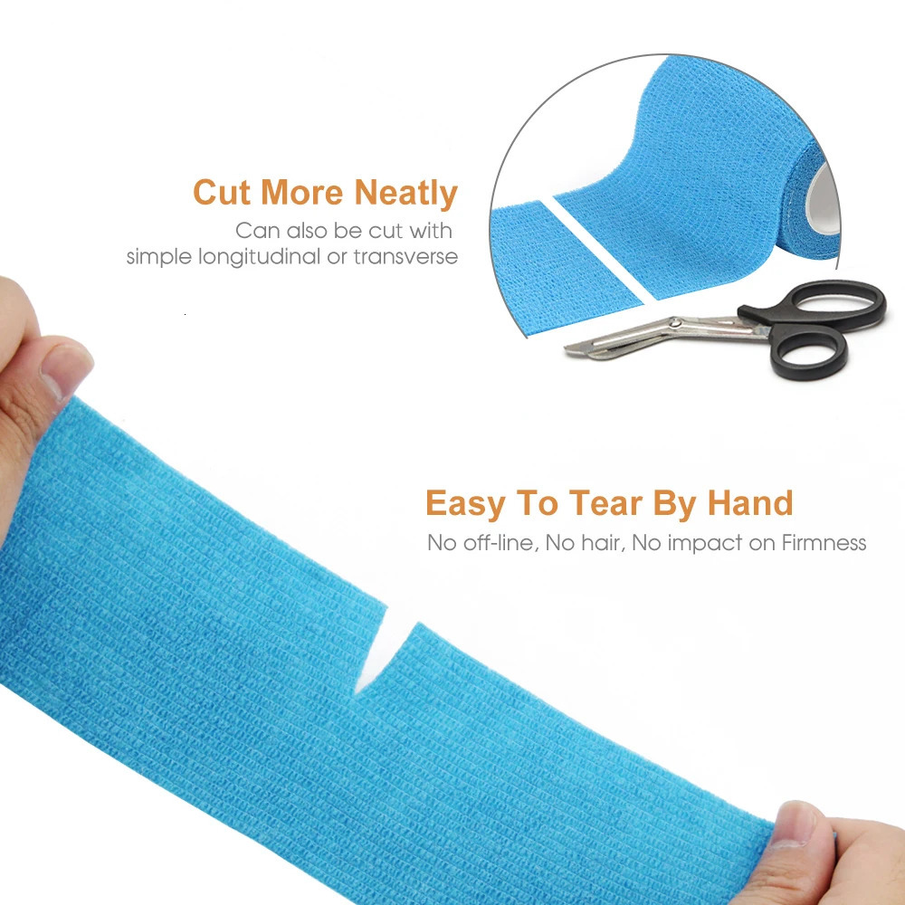 24 Pack 7.5cm Cohesive Bandage Wrap Rolls Elastic Self-Adherent Tape for Stretch Athletic Sports Wrist Ankle SprainsSwelling 241218