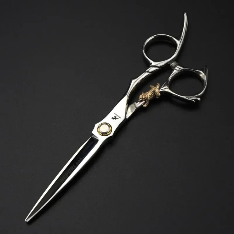 Professional JP440c Steel 6 Upscale Golden Tiger Hair Scissors Cutting Barber Haircut Thinning Shears Hairdresser Scissors 241217