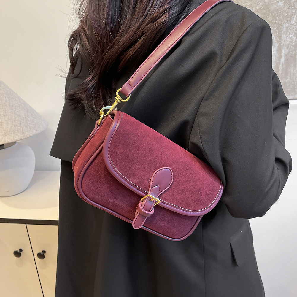 New Best-selling Small Square Bag Designer Brown Niche Retro Suede Casual Bag Multifunctional Fashionable Women's Crossbody Bag
