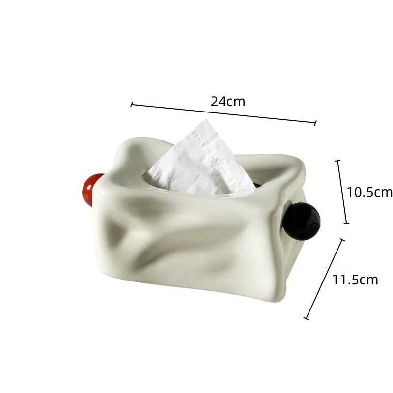 Ceramic tissue box with silver pleats Geely sphere black ball paper towel rack napkin holder desktop storage container Y241218