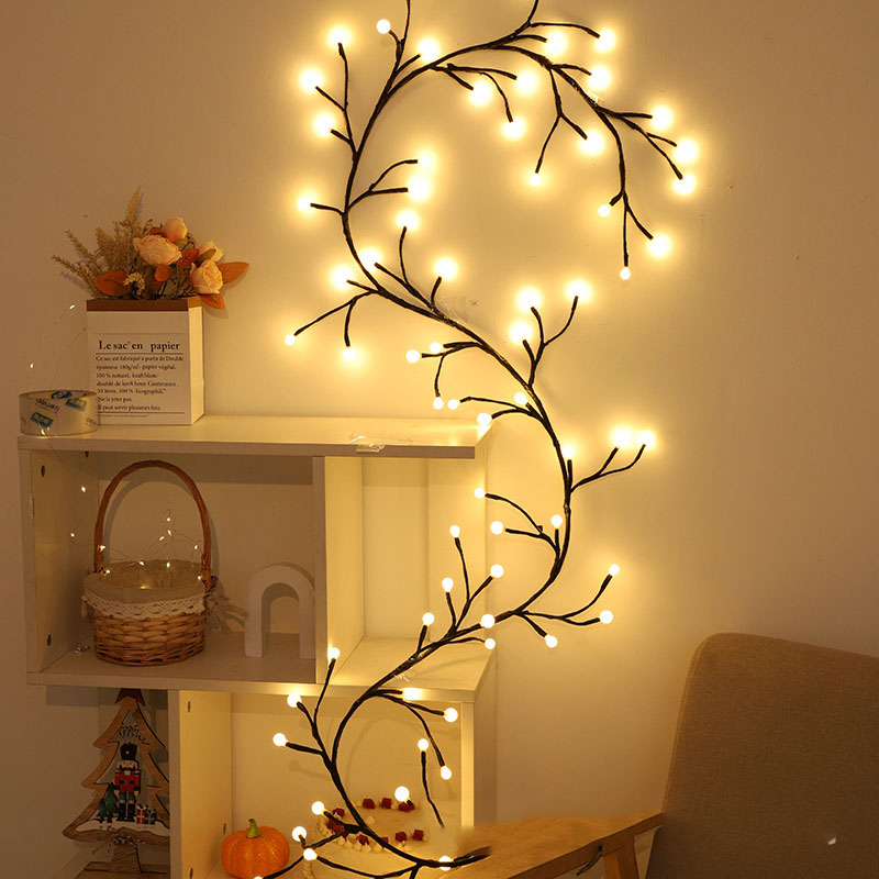 Ambience-Creating Hanging Bamboo Light Strands - Ideal for Parties and Seasonal Celebrations