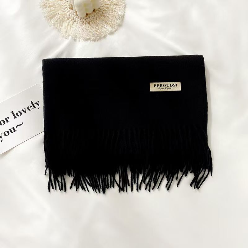 T009 scarf for women, winter warm and versatile, new thickened wool neck scarf, sweet Korean style