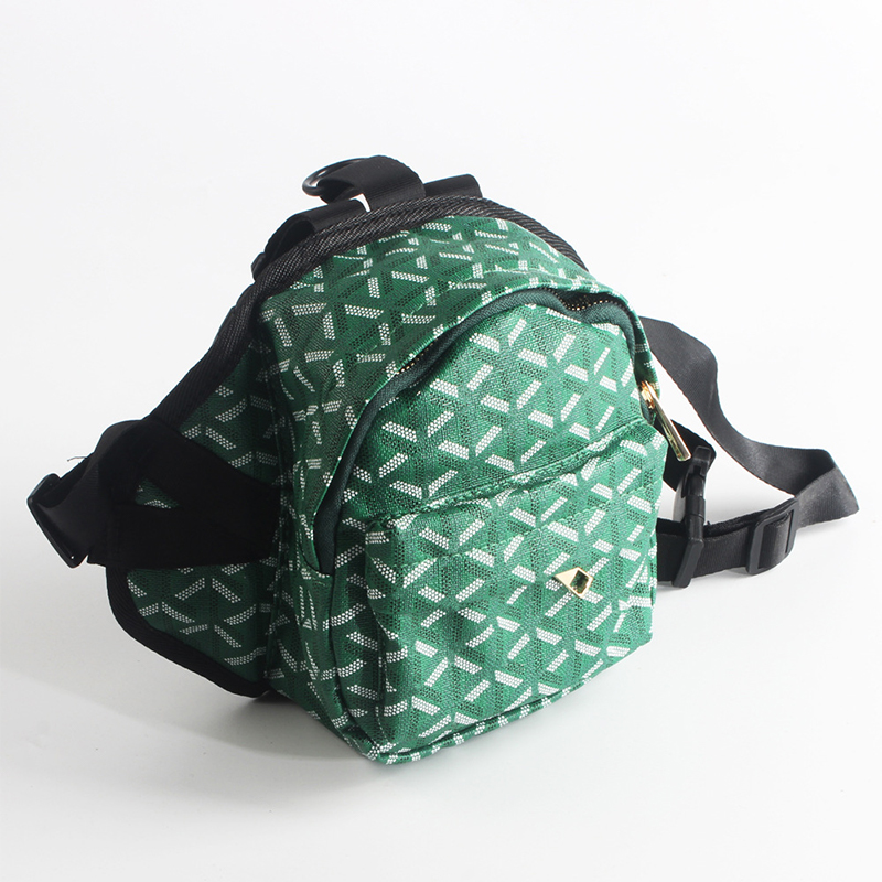 Designer Dog Backpack Pet Harnesses with Saddle Bag Dog Supplies Classic Letter Printing Leather Dog Bags Self Carrier Backpacks Adjustable Mesh