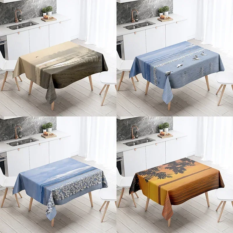 Seagull Scenery Tablecloth Party Restaurant Banquet Decoration Anti-Stain Waterproof Home Table BBA169