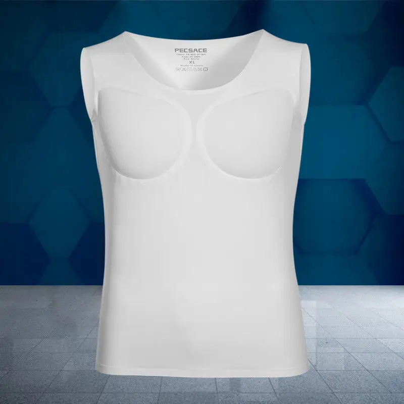 Men Body Shaper Muscle Enhancers ABS Invisible Pads Top Cosplay Chest Shirts Soft Protection Fitness Muscular Undershirt 241218