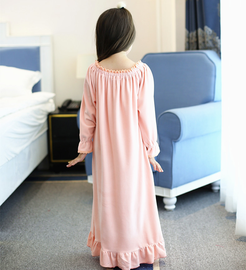 Pajamas Vintage Children Sleepwear Girl Lolita Dress O Neck Princess Pajama Nightdress Cute Cotton Toddler Kid Ruffles Nightgowns 11T 220922