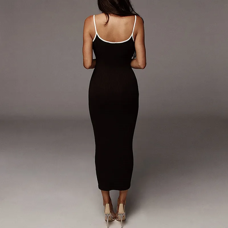 Womens Summer Dresses Strap Female Clothes Sleeveless Beach Dress Solid Color Bodycon Tube Sexy Dress
