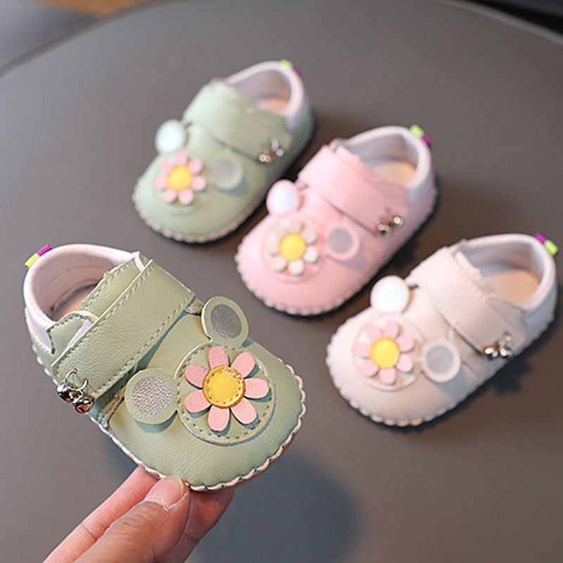 Baby Shoes Toddler 2025 Spring Soft Leather Anti Slip Casual Flats Cutefeet Infant Girls Dress Princess Shoes First Walkers Cute Flower Kids Shoes Siz
