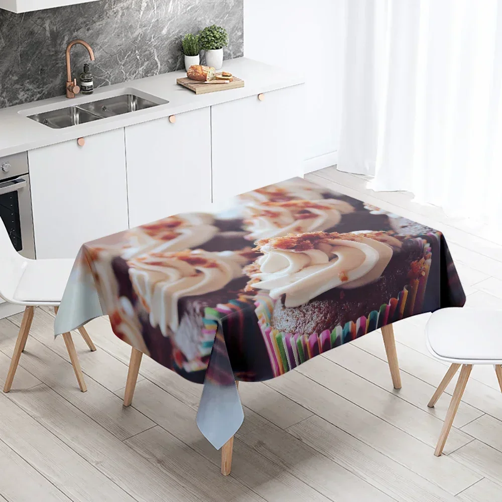 Cupcake Gourmet Tablecloth Waterproof Rectangle Wedding Party Decor Restaurant Table Kitchen Home GGXZ004