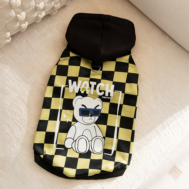 Autumn and winter special print hoodie small and medium-sized dog warm clothing pet clothes