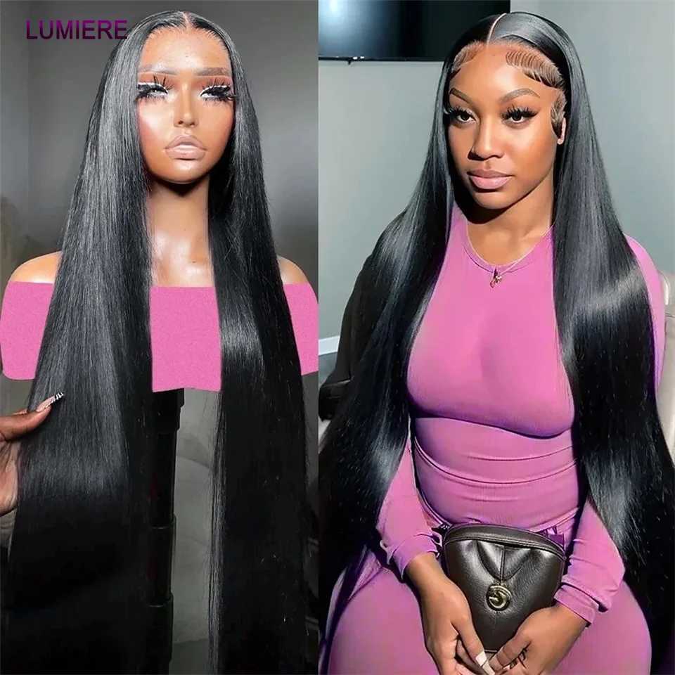 30 32 40 Inch Bone Straight Bundles With Frontal Closure Peruvian HD Lace Closures With Bundles Hair Weave Bundles With Closure W241221