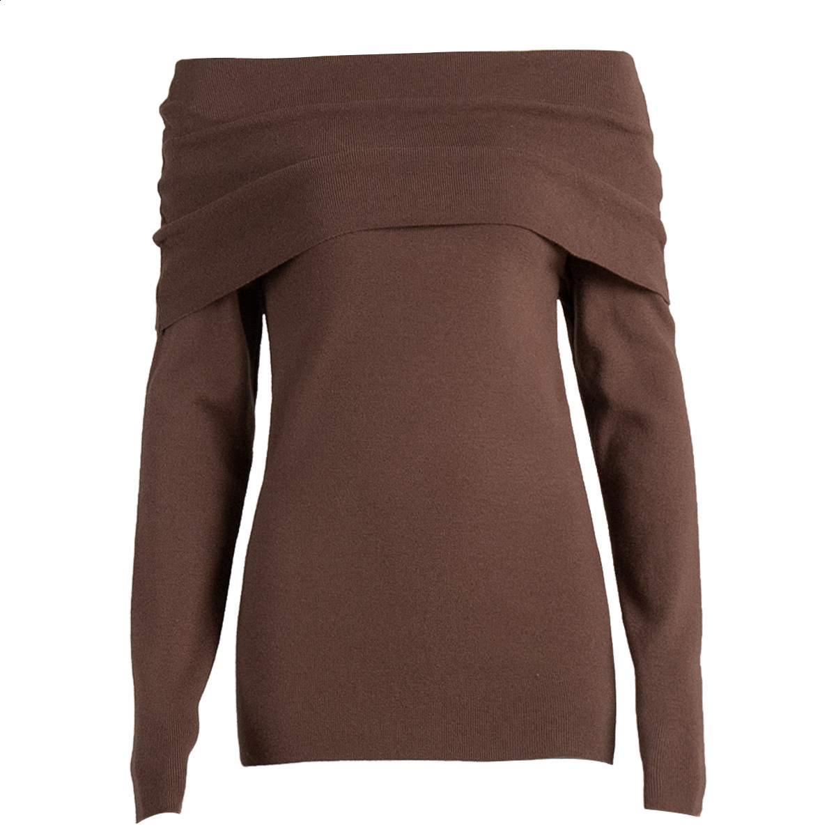 Sweater Womens 2024 Autumn/Winter Style Long Sleeve Knitted Bottom Shirt One Shoulder Sexy Slimming Off Shoulder Top 210521