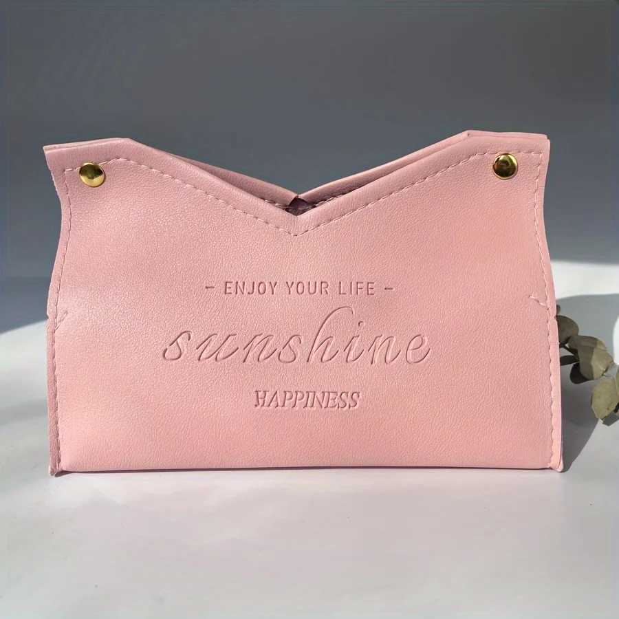 Living Ro Dining Ro Tissue Box Environmentally Friendly Leather Tree-pose Solid Color Creative Napkin Storage Box Y241218