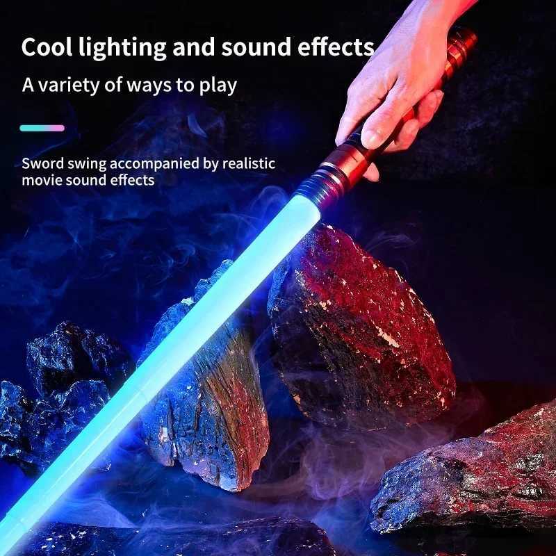 75cm RGB Light Saber 2 in 1 7-color/1 Color Lightsaber for 3+ Kids Laser Sword Toy Party Glow Swords W241218