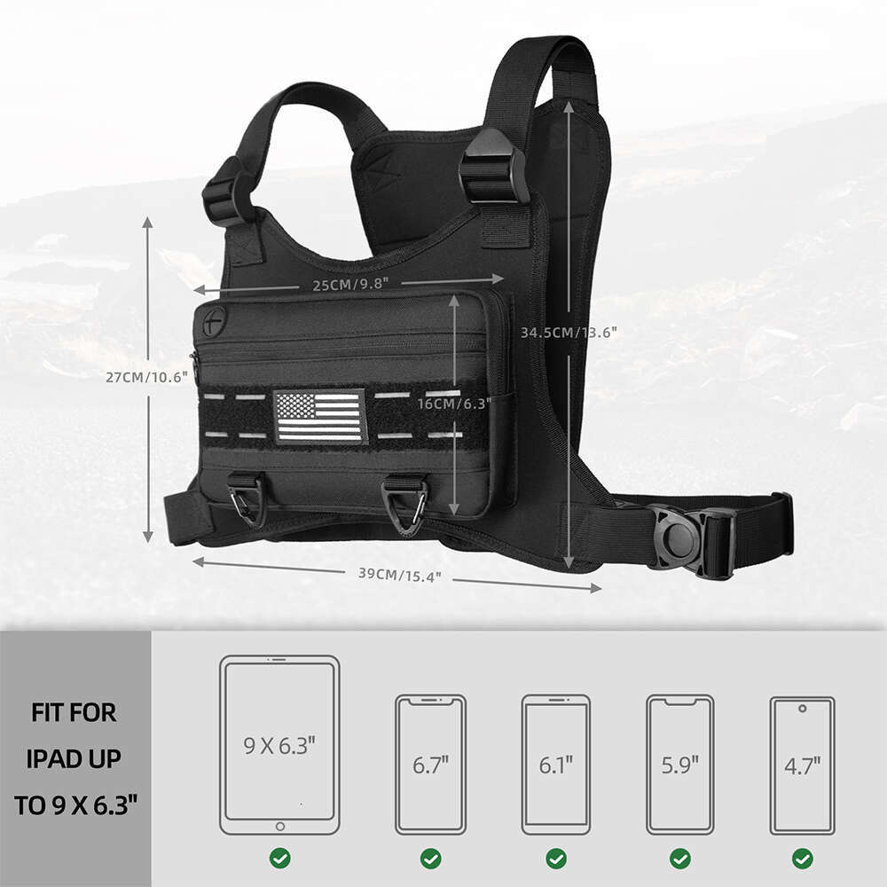 Backpack Sports Bag For Men, Tactical Backpack Fits Pistol, Adjustable Anti Theft Chest Pack Breathable Running Vest Pouch