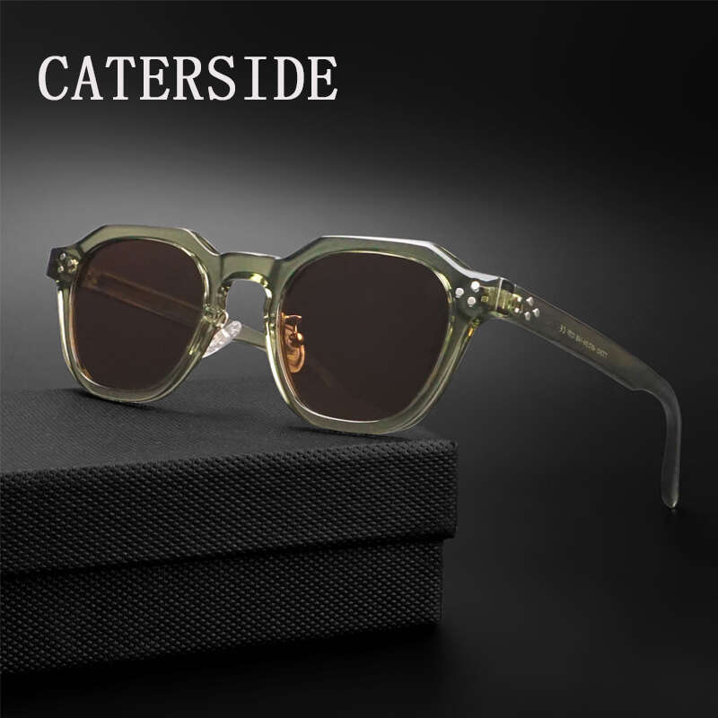 CATERSIDE Retro Polarized Sunglasses Men Ultralight TR90 Frame Polygon Women Sun Glasses Outdoor High Quality Travel Eyewear