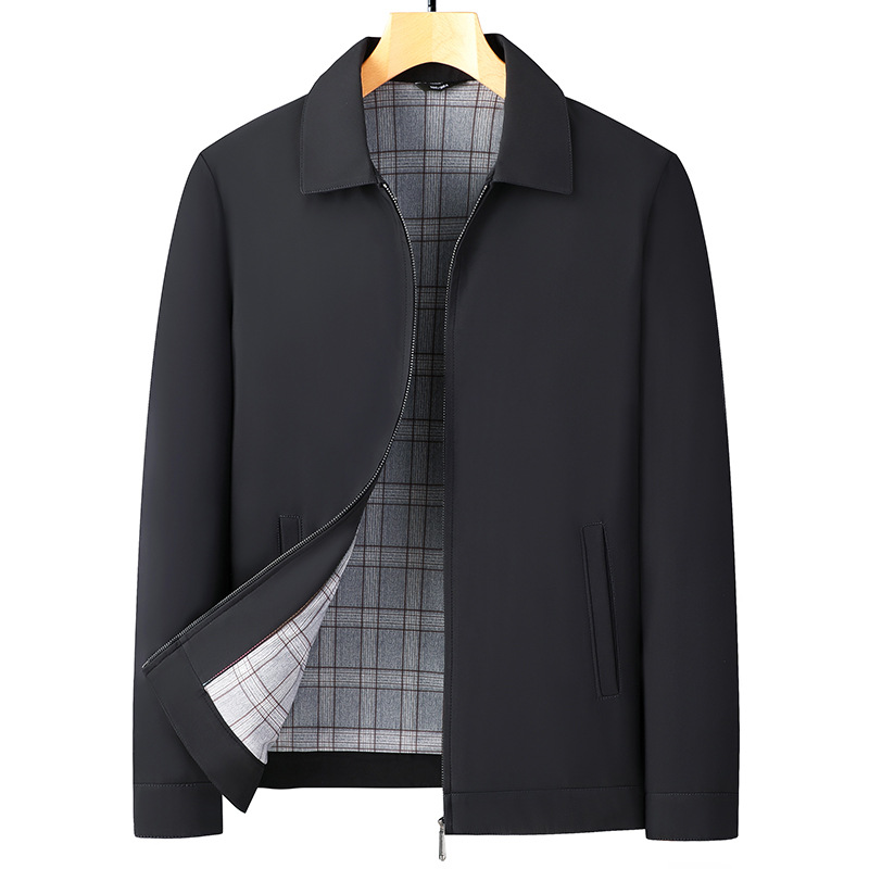 M12181 Middle-aged and elderly men's jackets spring and autumn thin men's lapel jackets