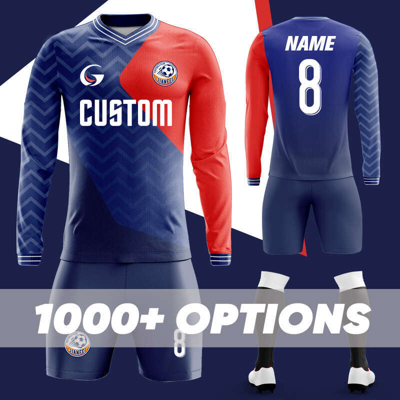 2025 Adults Cheap Football Shirts Custom Print Men'S Long Sleeve Uniform Breathable Soccer Jersey Sets W030
