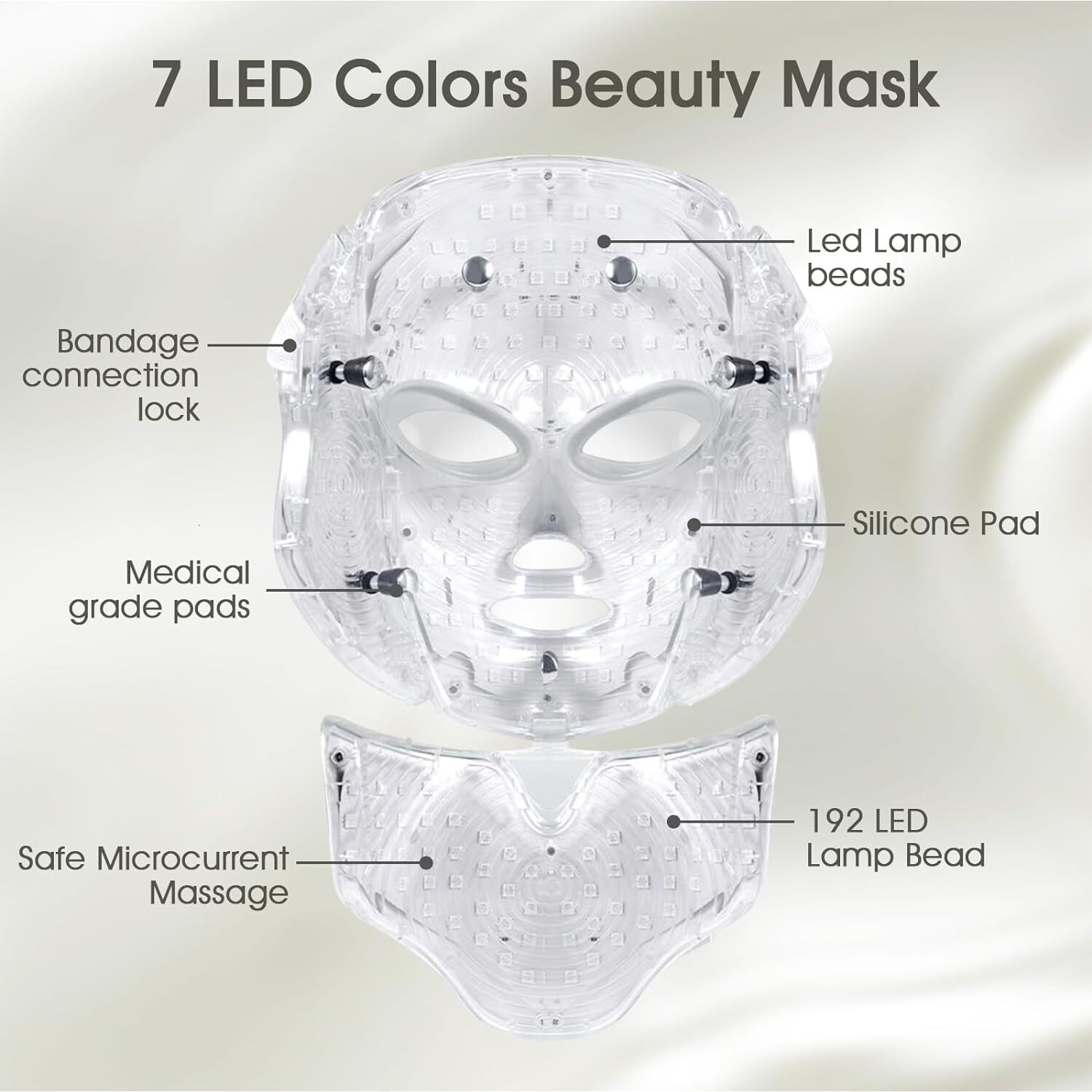 Face Facial 7 Colours LED Devices Red Light Therapy Skin Care Led Mask Home Use Beauty