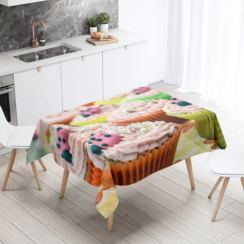 Cupcake Gourmet Tablecloth Waterproof Rectangle Wedding Party Decor Restaurant Table Kitchen Home GGXZ004