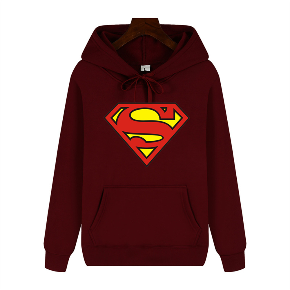 Simple Superman Pattern Print Autumn And Winter Comfort Soft Thickened Men's High Quality Casual Fashion Warm Street Hoodie Y2k Hoodies Long Slee