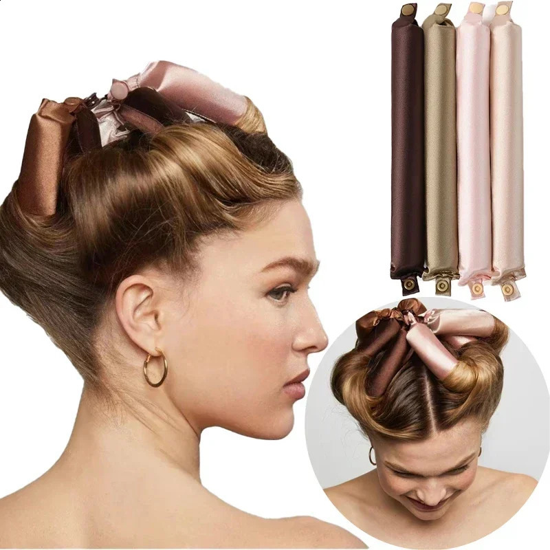 Heatless Hair Curlers Satin Curling Rod Headband No Heat Silk Curls Lazy Hair Rollers Soft Hair Curler to Sleep In Styling Tools 241217