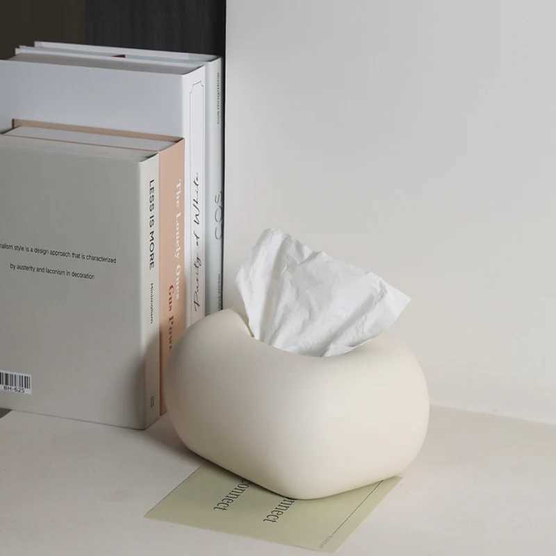 Modern Simple Ceramic Tissue Box Orphans Living Ro Tissue Box Creative Coffee Table Desktop Decorations Y241218
