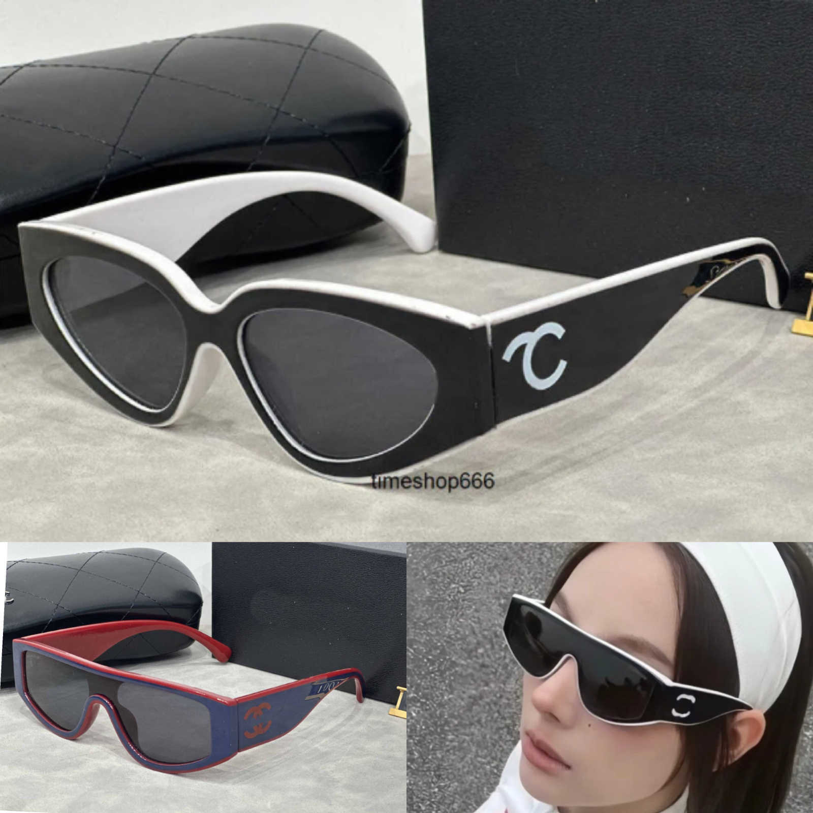 Sunglasses Designer sunglasses for women cat-eye trend chanannellsunglasses men fashion color blocking polarized glasses outdoor beach sunscreen premium gifts