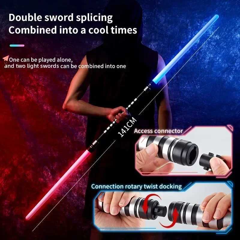 75cm RGB Light Saber 2 in 1 7-color/1 Color Lightsaber for 3+ Kids Laser Sword Toy Party Glow Swords W241218