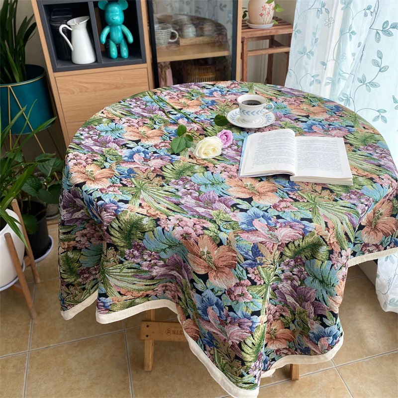 European Oil Painting Style Coffee Table Table Flag Cover Cloth High-end Atmosphere Long Table Strip Placemat