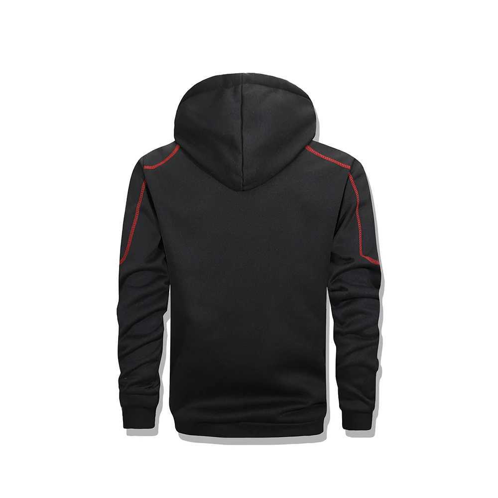 Mens hooded jacket spring and autumn outdoor sports jacket windproof zipper sports shirt high-quality casual sports jacket W250103